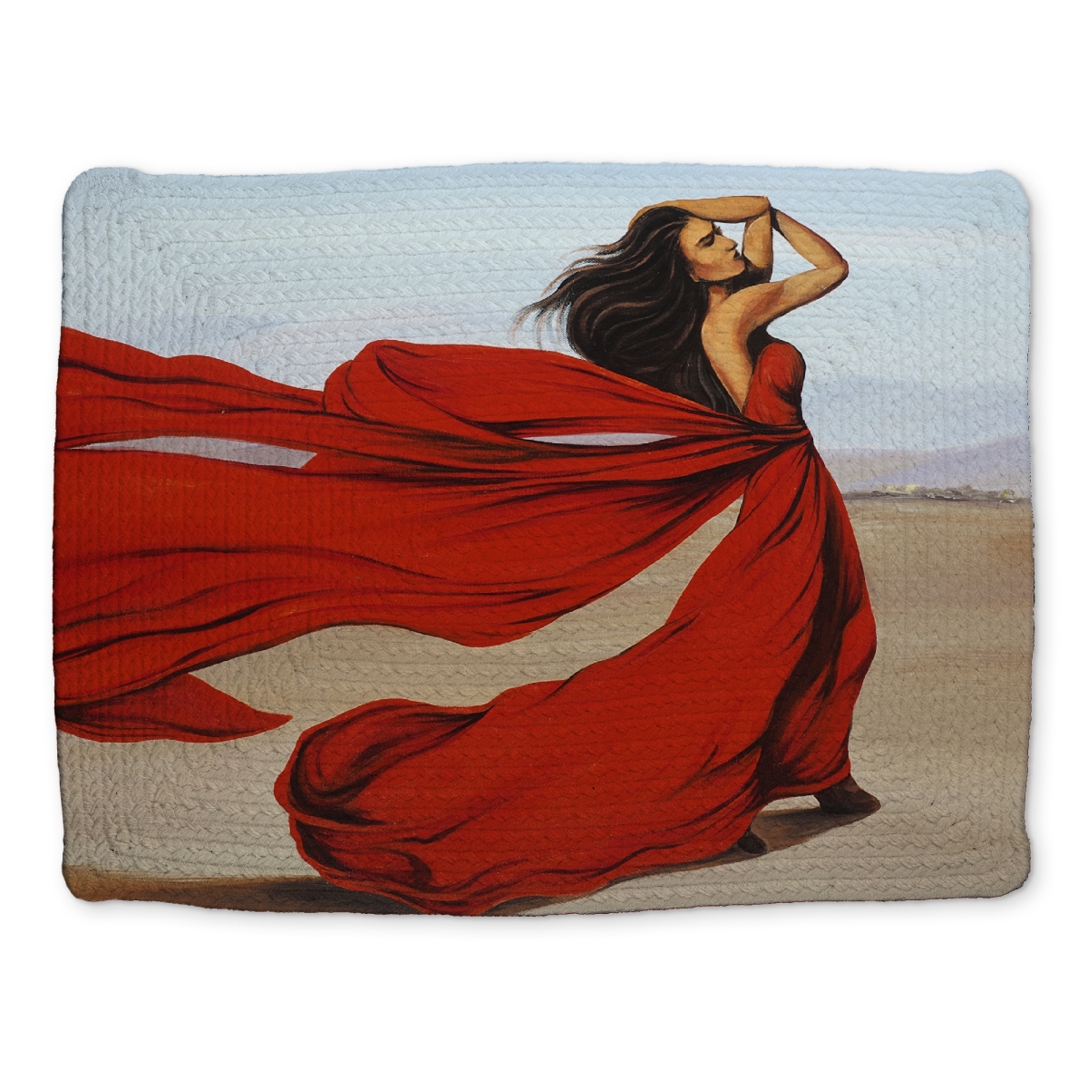 Picture of Begin Home Decor CBPM14185TB7AJ 14 x 18 in. Contemporary Fashion Bedroom Placemat - Red Dress Desert Theme