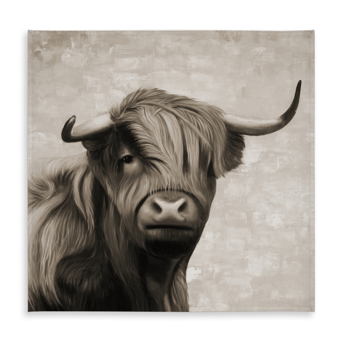Picture of Begin Home Decor C1TC5858Y16C66 58 x 58 in. Highland Cattle Sepia Tablecloth - Indoor & Outdoor Home Decor