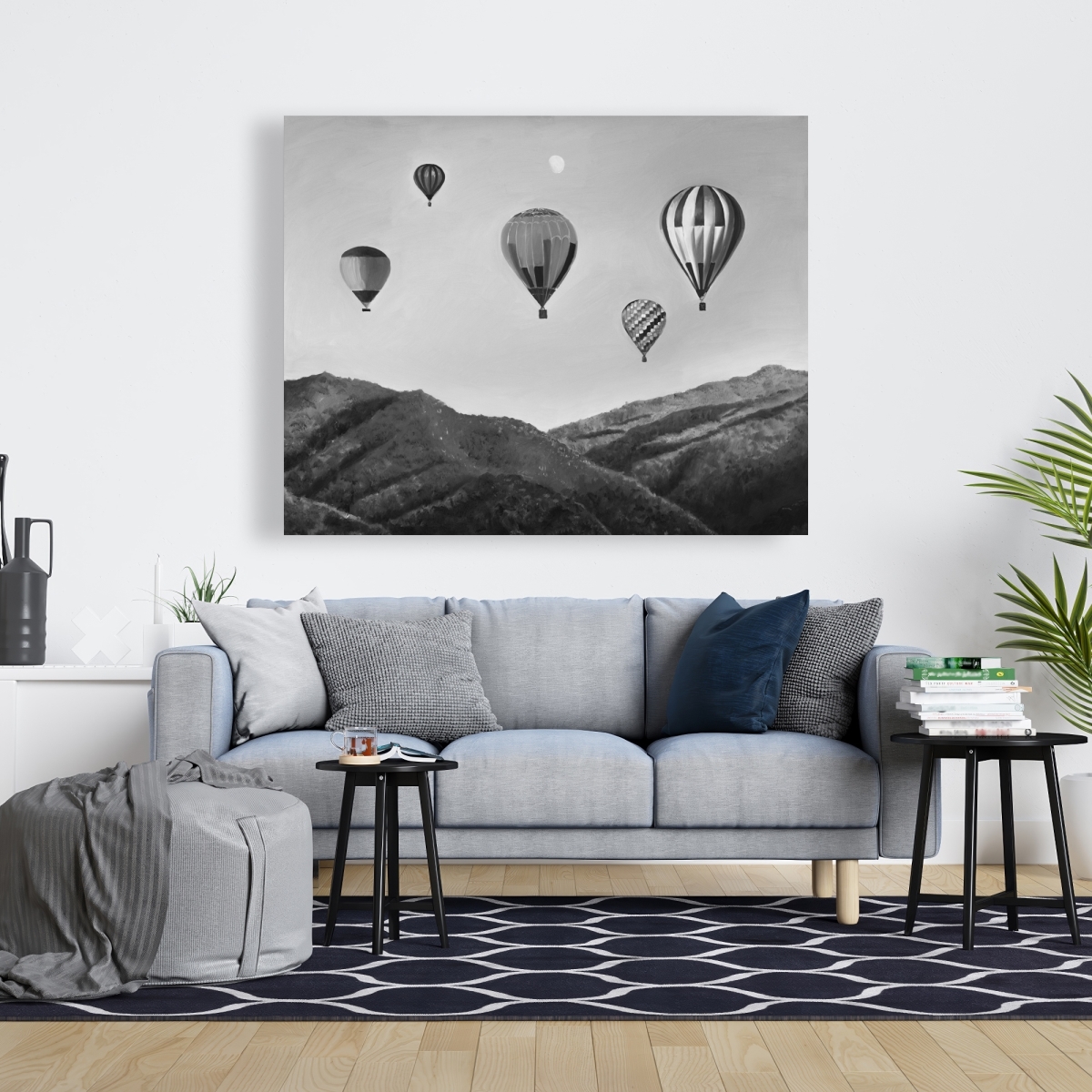 C1RC48608H93AU 48 x 60 in. Air Balloon Landscape - Mountains Man Cave Canvas Decor