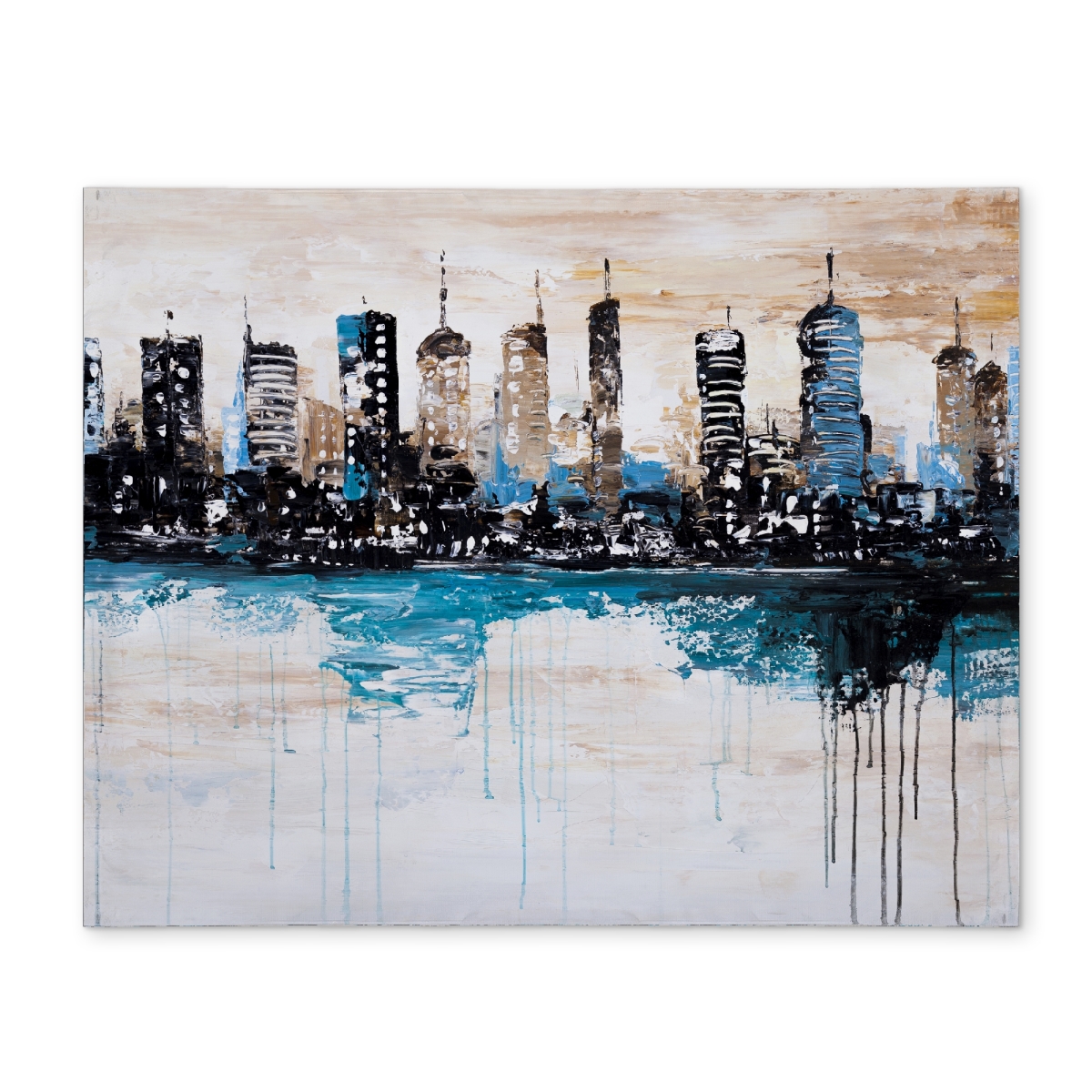 CPPM1418Y7NZ66 14 x 18 in. Industrial Blue Polyester Placemat - Buildings on the Horizon