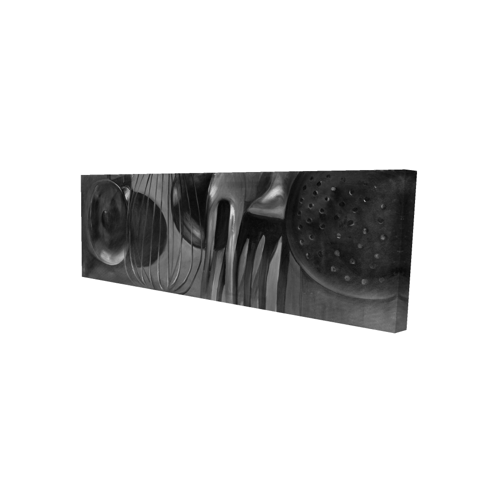 2080-1648-SL14 16 x 48 in. Gray Monochrome Kitchen Tools Canvas - Home Decor Wall Art