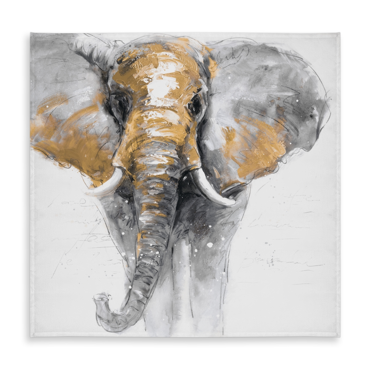 Picture of Begin Home Decor C1TC5858APPCT2 58 x 58 in. Golden Elephant Tablecloth - Indoor & Outdoor Living Room Decor