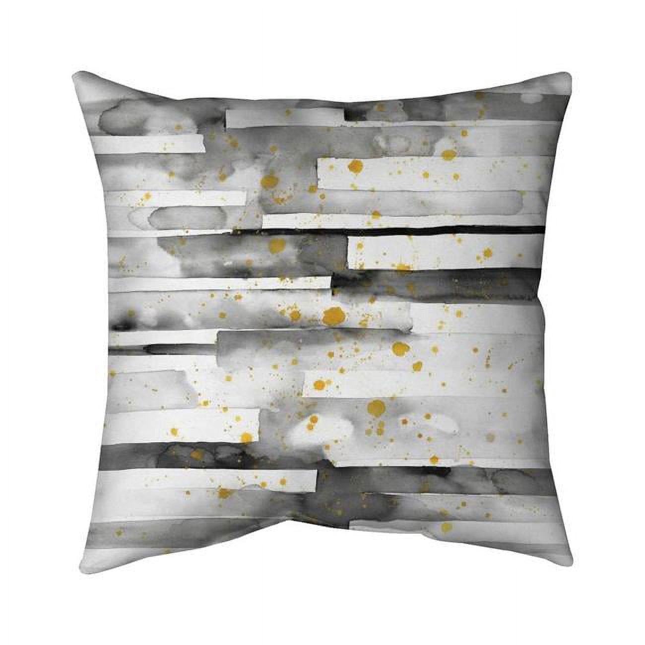 20 x 20 in. Black Stripes with Gold Splash-Double Sided Print Indoor Pillow