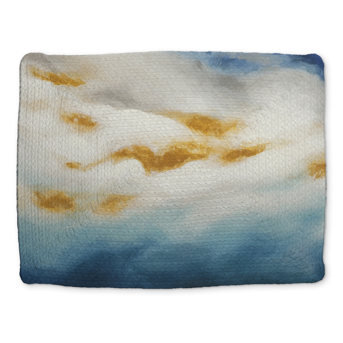 Picture of Begin Home Decor CBPM14187TQIDK 14 x 18 in. Abstract Landscape Blue Braided Polyester Placemat - Home Decor