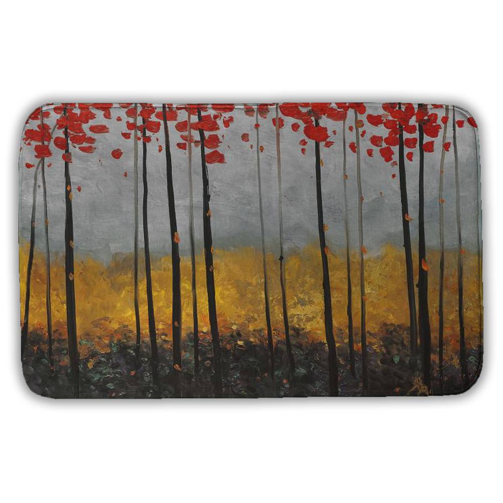 5930-2134-LA110 21 x 34 in. Abstract Landscape Bath Mat - Trees Home Decor Accent