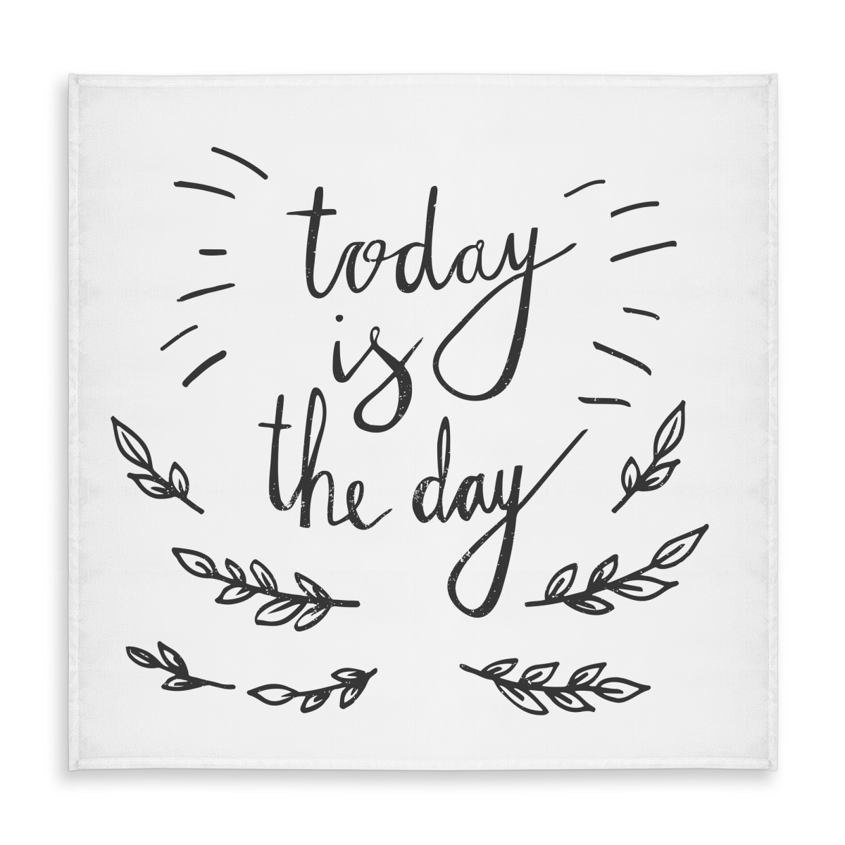 Picture of Begin Home Decor C1TC5858QZSLIC 58 x 58 in. Monochrome Gray Tablecloth - Today is the Day - Home Decor