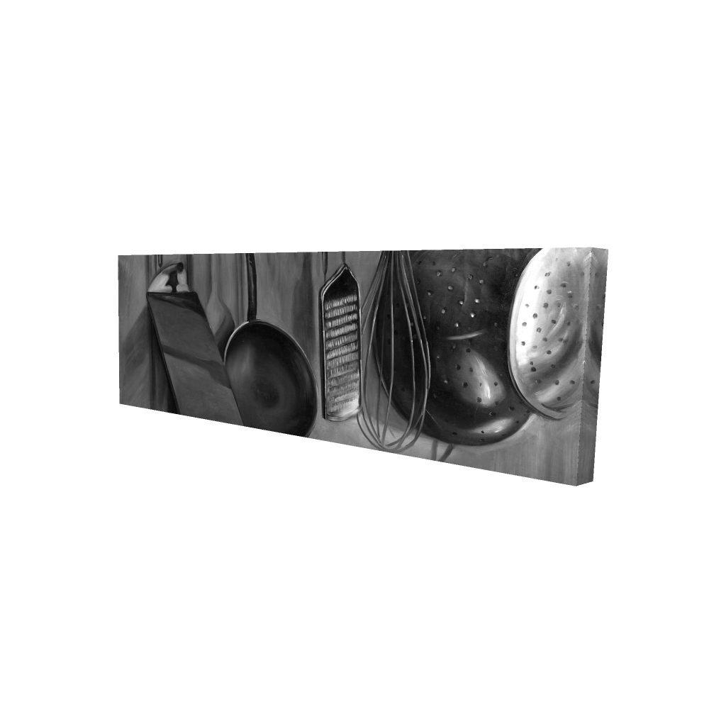 20 x 60 in. Kitchen Black & White Canvas - Chef Kitchen Tools Decor