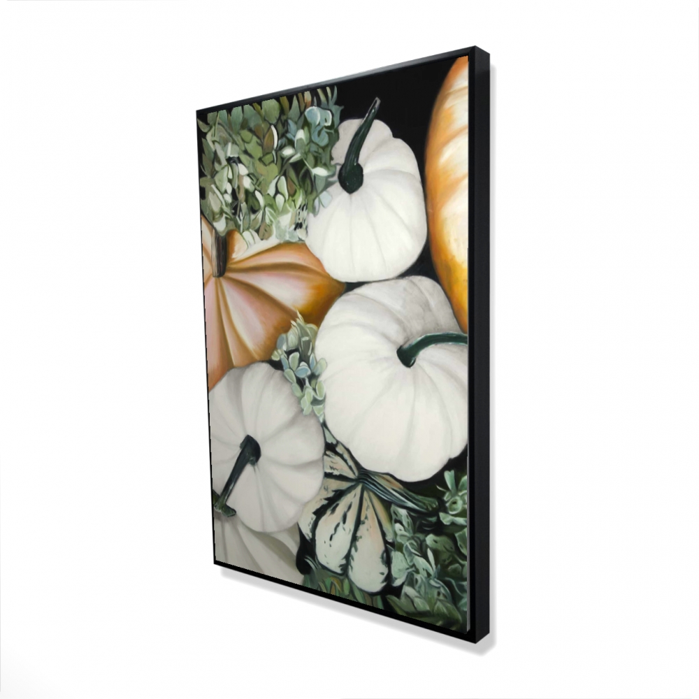 2081-3624-GA121 24 x 36 in. Fall Pumpkins - Hyperrealist Framed Canvas - Home Decor