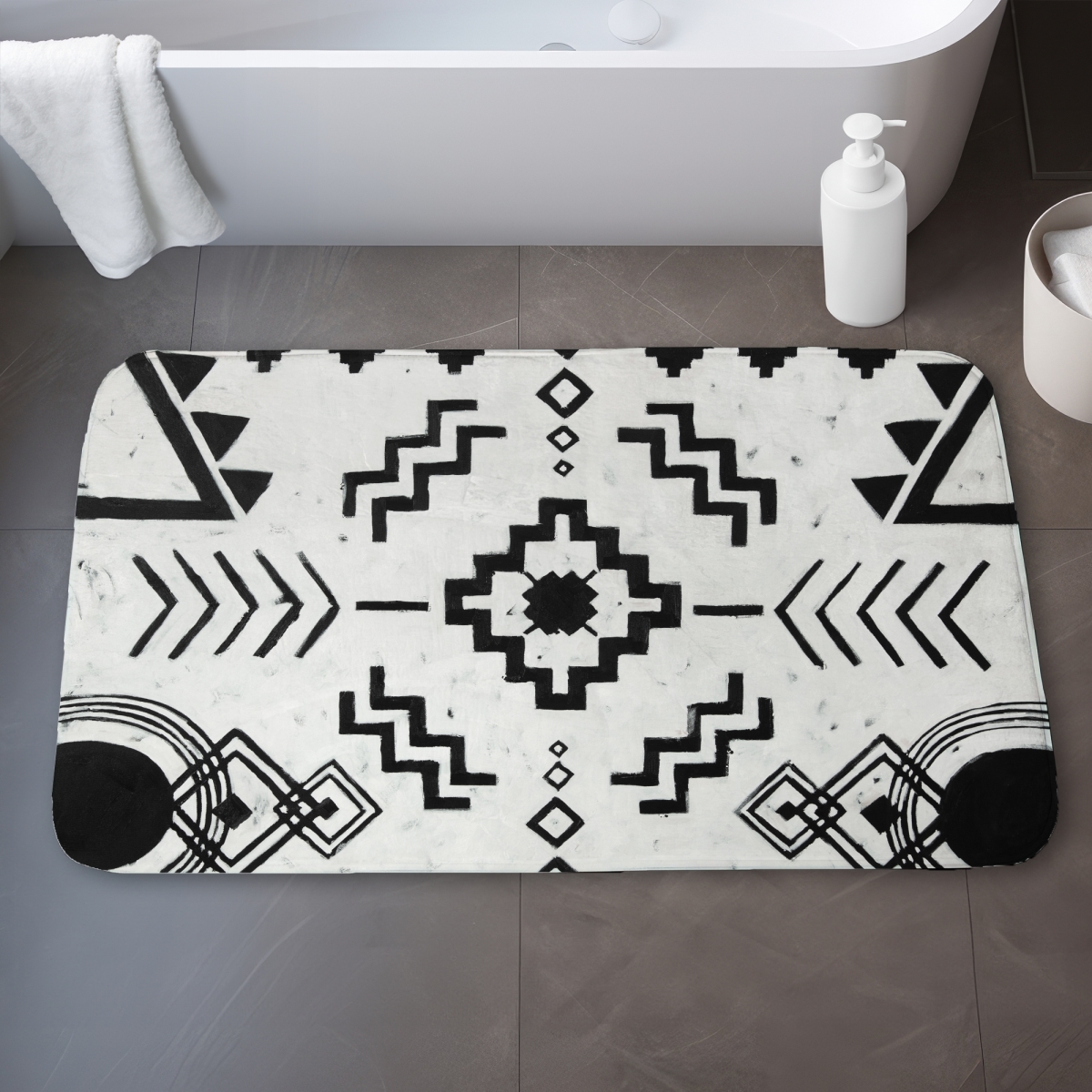 C1BM2134BJZBLH 21 x 34 in. Ethnic Patterns - Man Cave Bath Mat for Home Decor