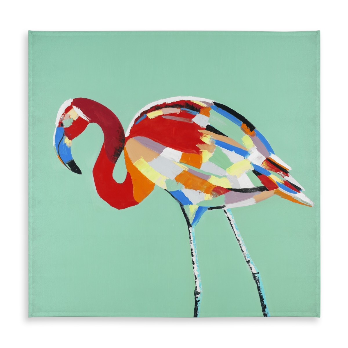 Picture of Begin Home Decor C1TC58584KN2SZ 58 x 58 in. Multicolored Flamingo Tablecloth - Exotic Home Decor, Indoor & Outdoor