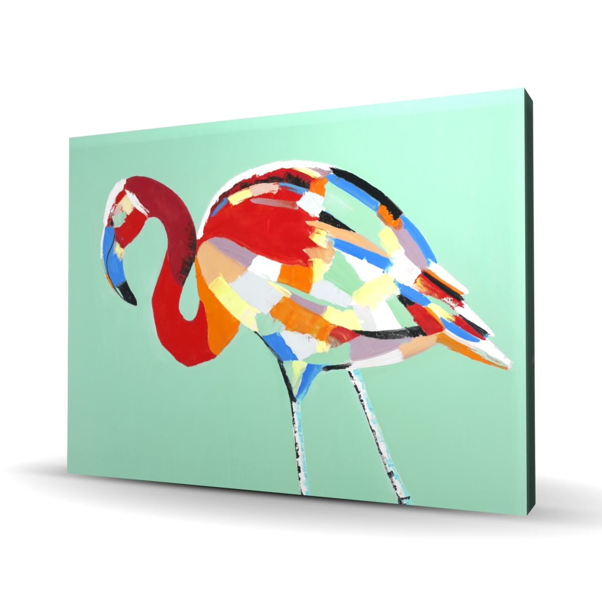 C1RC3648QAROLE 36 x 48 in. Multicolored Flamingo - Retro Animals Canvas for Home Decor