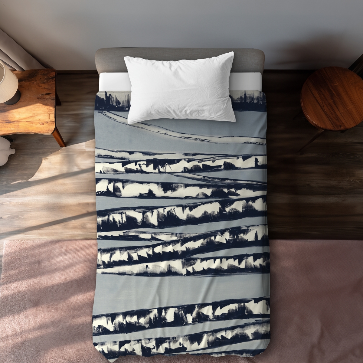 C1DCTXLWRH2BVL Twin Extra Long Abstract Birch Forest - Rustic Landscapes Duvet Cover - Home Decor