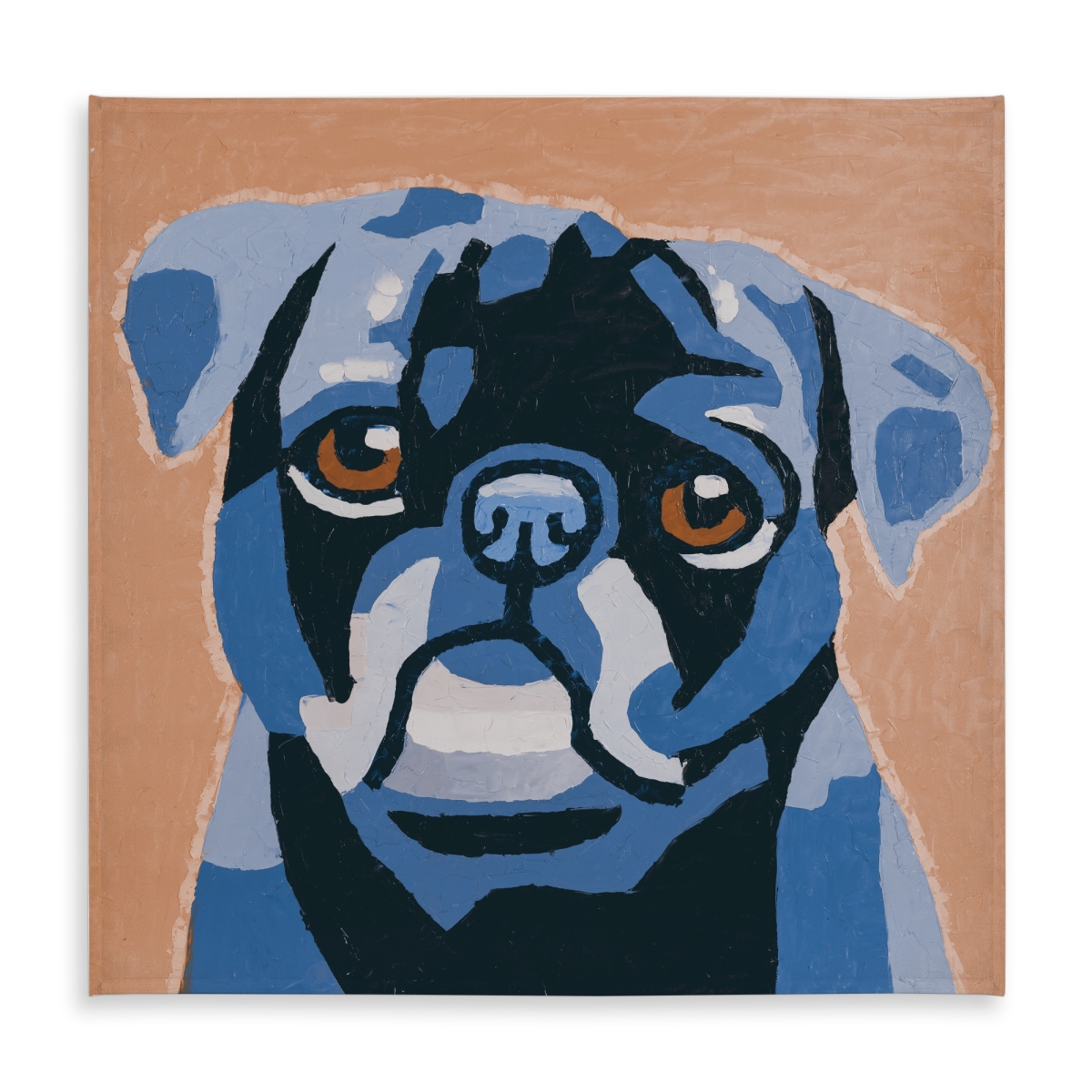 Picture of Begin Home Decor C1TC5858CGLU4S 58 x 58 in. Flash the Pug Beige Indoor Outdoor Tablecloth for Home Decor