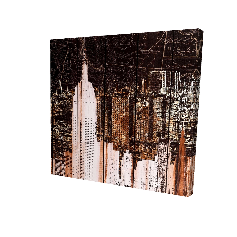 2080-2424-CI298 24 x 24 in. The Empire City of   York - Canvas Art for Home Decor