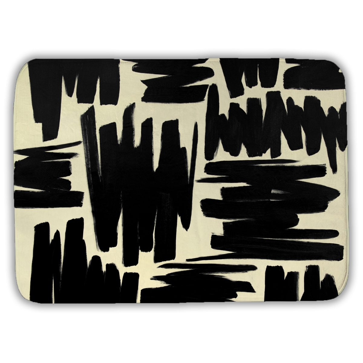 C1BM1724RR8C1O 17 x 24 in. Deconstructed Stripes - Abstract Black Bath Mat for Home Decor