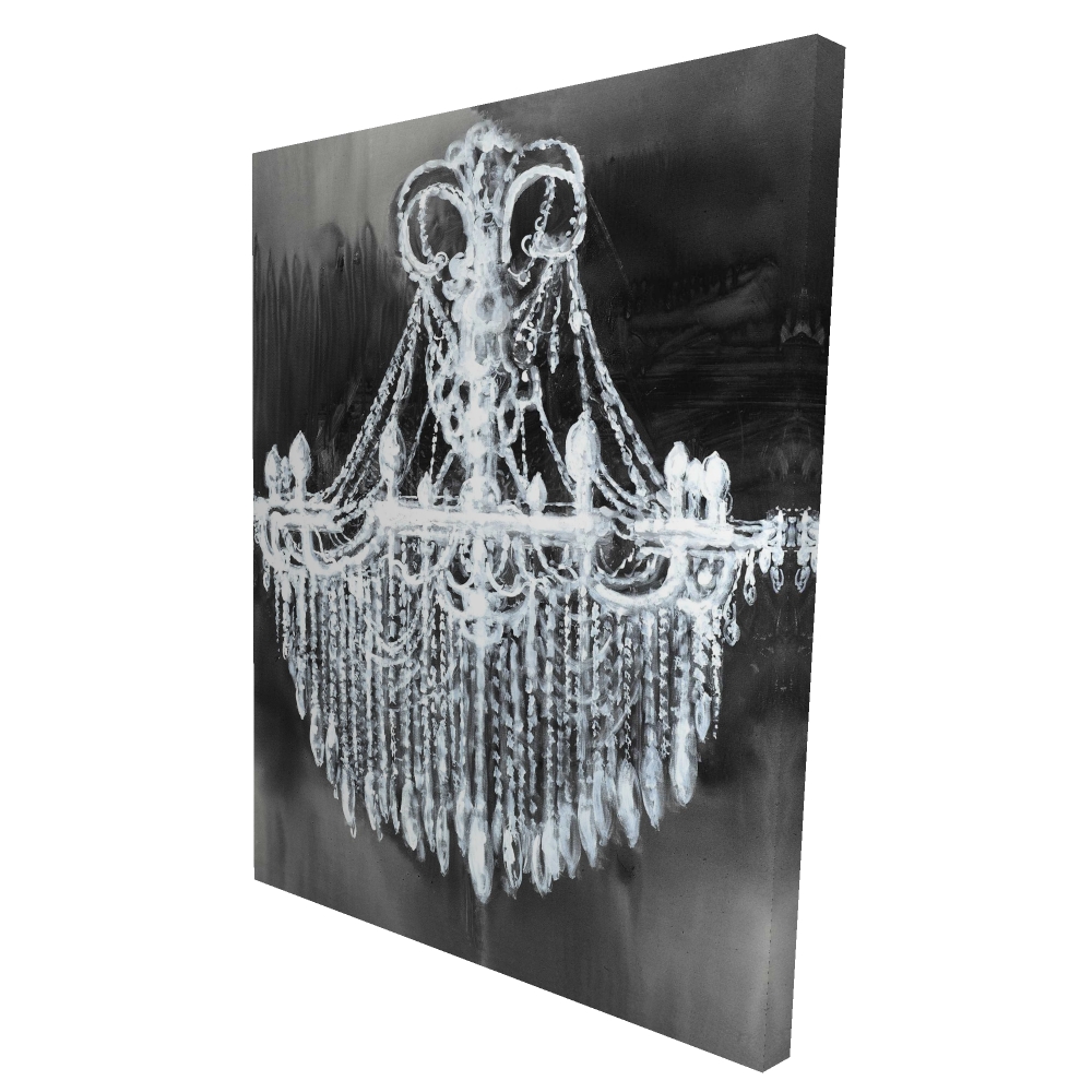 2080-4836-SL17 36 x 48 in. Big Glam Chandelier - Still Life Office Canvas for Home Decor