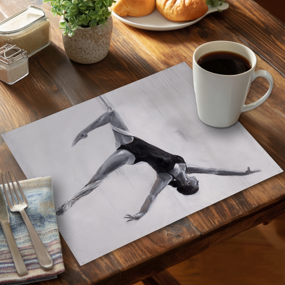 Picture of Begin Home Decor C4PP1418P2VSAE 14 x 18 in. Dancer on Aerial Silks Polyester Placemat - Home Decor Accent - Set of 4