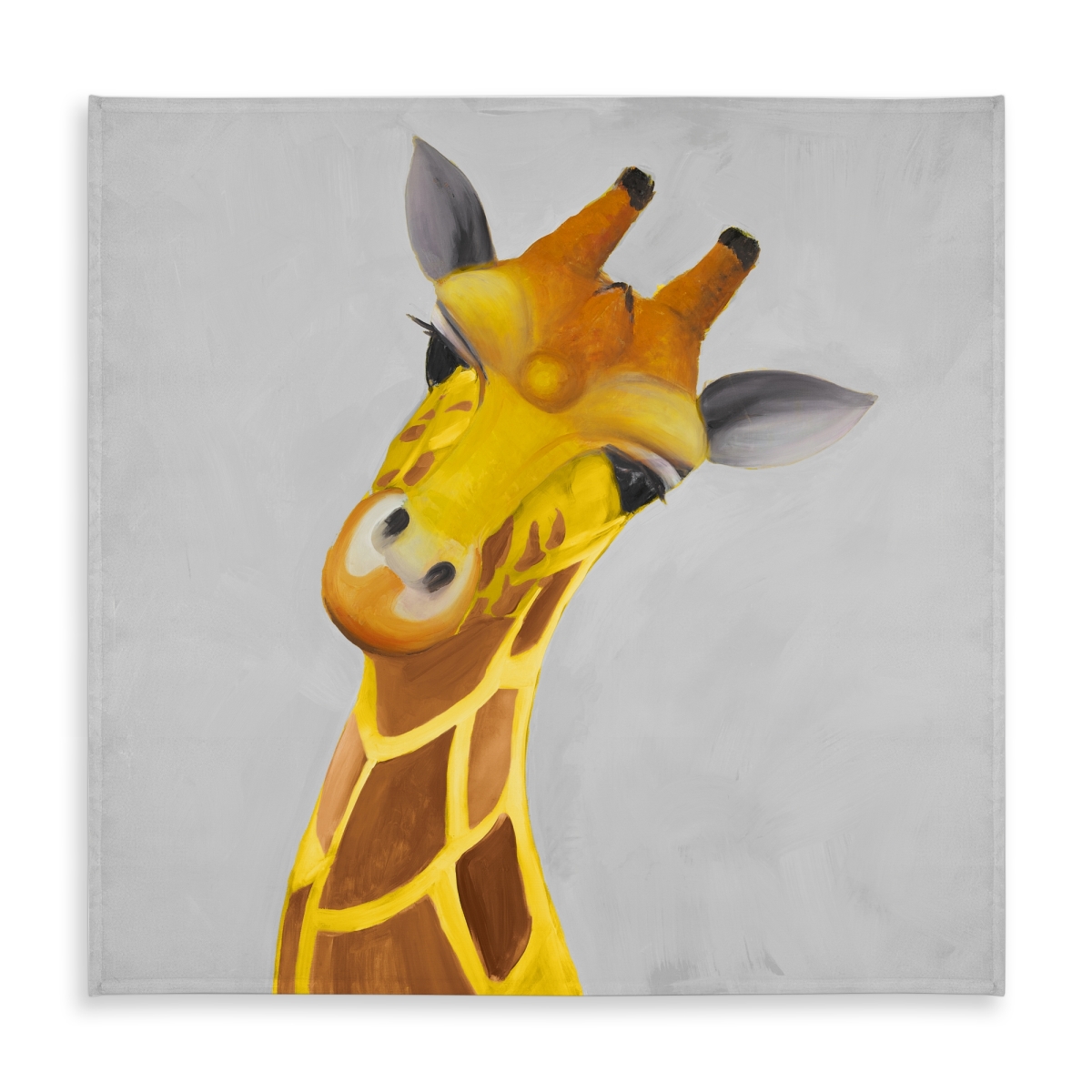 Picture of Begin Home Decor C1TC5858IMQG2F 58 x 58 in. Gray African Tablecloth - Curious Giraffe Indoor & Outdoor Decor