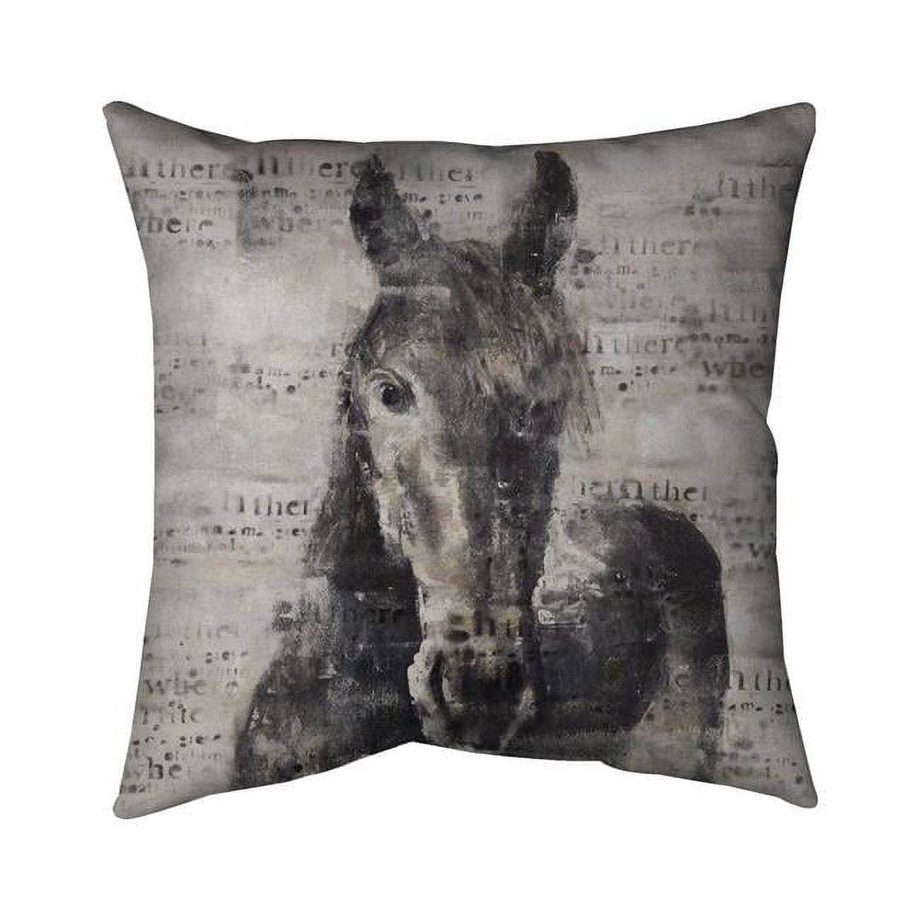 20 x 20 in. Abstract Horse with Typography-Double Sided Print Indoor Pillow