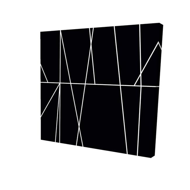 32 x 32 in. White Stripes on Black Background-Print on Canvas