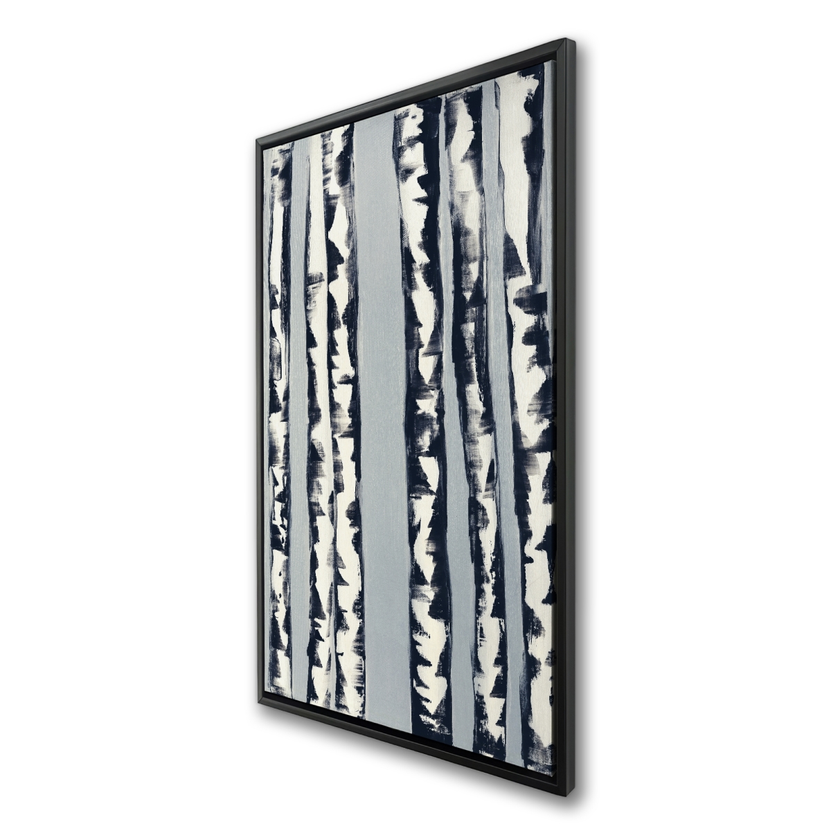 C1FC2448KRJ3LG 24 x 48 in. Small Birch Trees - Landscapes Blue Framed Canvas Decor