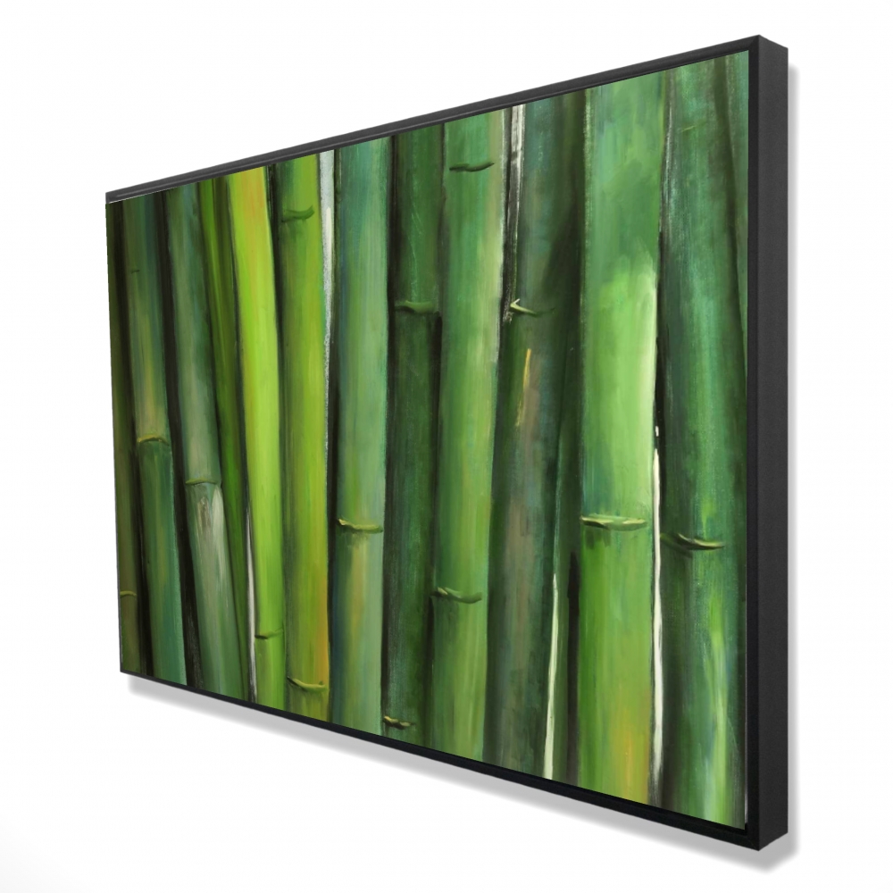 2081-2436-LA97 24 x 36 in. Green Bamboo - Botanical Hyperrealist Framed Canvas Art
