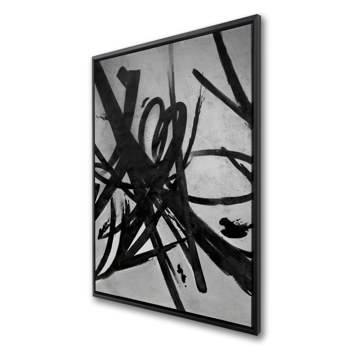 C1FC2436ZK6SCL 24 x 36 in. Circular Strokes - Abstract Modern Framed Canvas - Home Decor