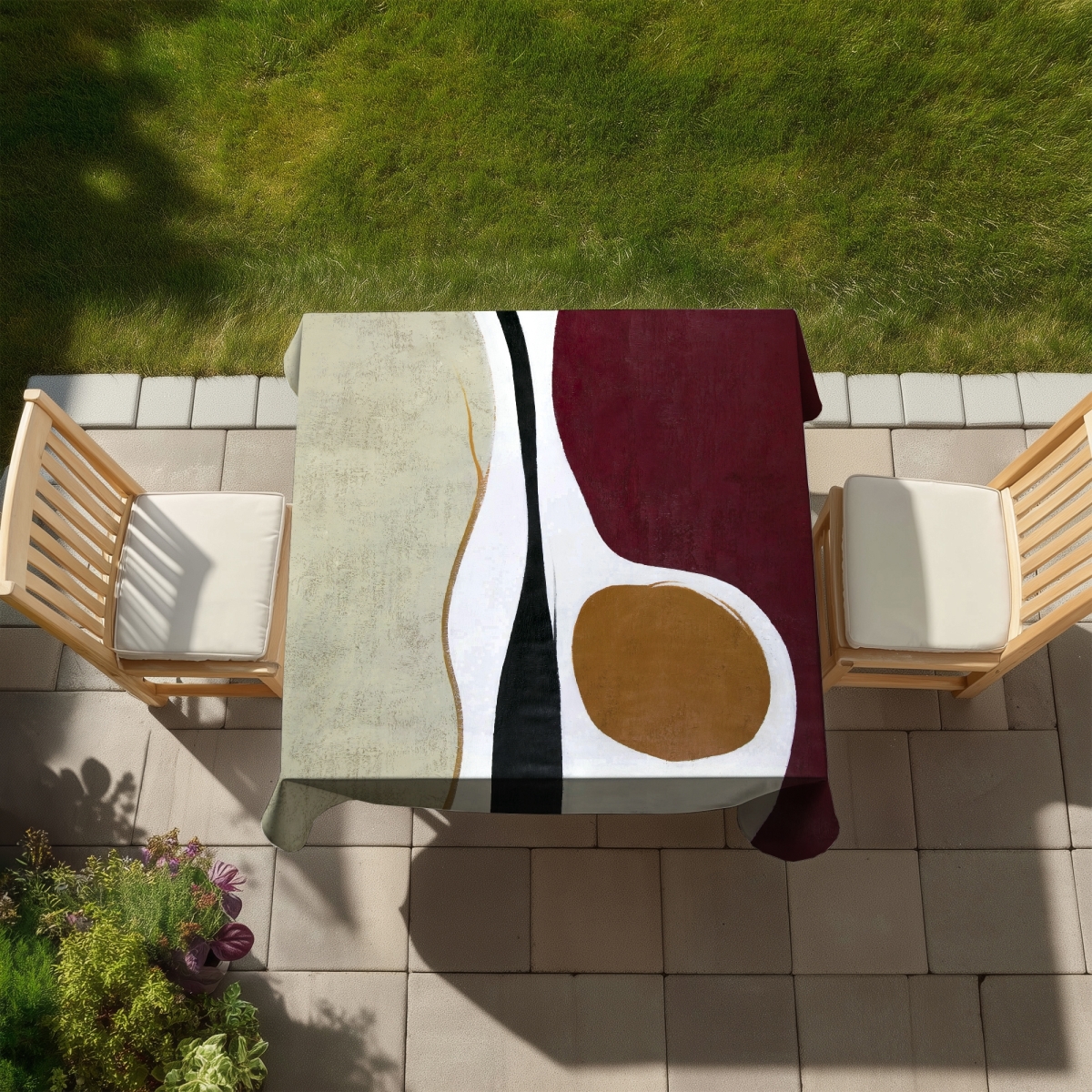 Picture of Begin Home Decor C1TC5858PS8SMS 58 x 58 in. Multiform Abstract Tablecloth - Indoor & Outdoor Livingroom Decor