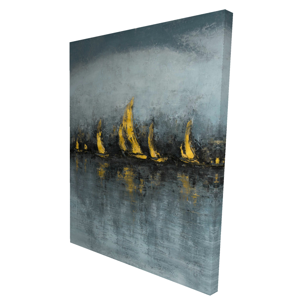 2080-4836-CO159 36 x 48 in. Set Sail - Bathroom Gold Canvas for Elegant Home Decor
