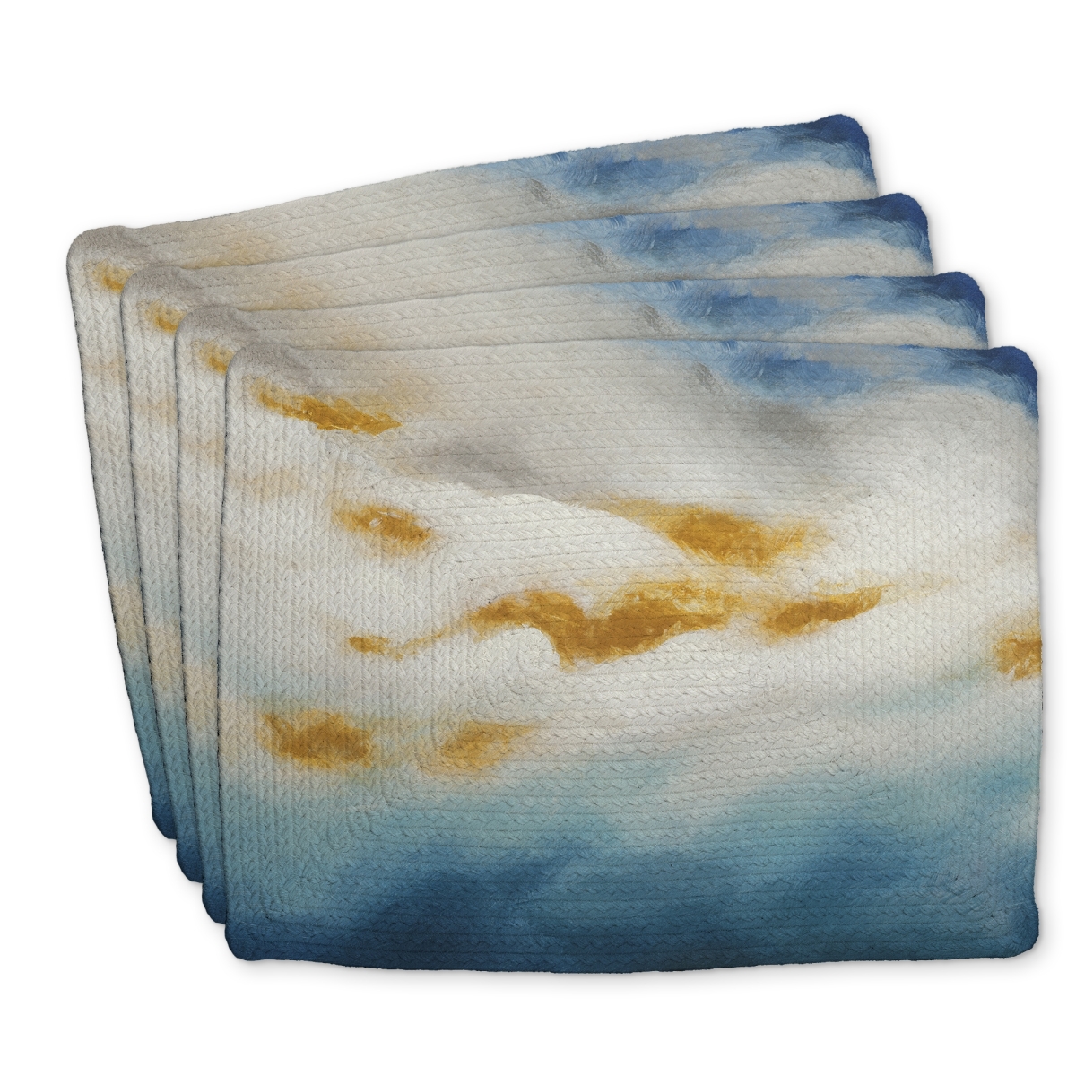 Picture of Begin Home Decor C4BP1418JQZ2UU 14 x 18 in. Abstract Landscape Braided Polyester Placemat - Home Decor - Set of 4