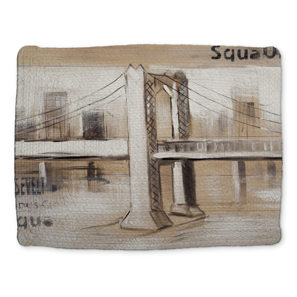 Picture of Begin Home Decor CBPM14187QT625 14 x 18 in. Cities Brown Abstract Bridge Braided Polyester Placemat Decor