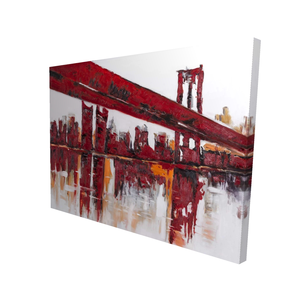 2080-3648-CI195 36 x 48 in. Red Bridge Canvas - Cities Livingroom Decor for Home Elegance