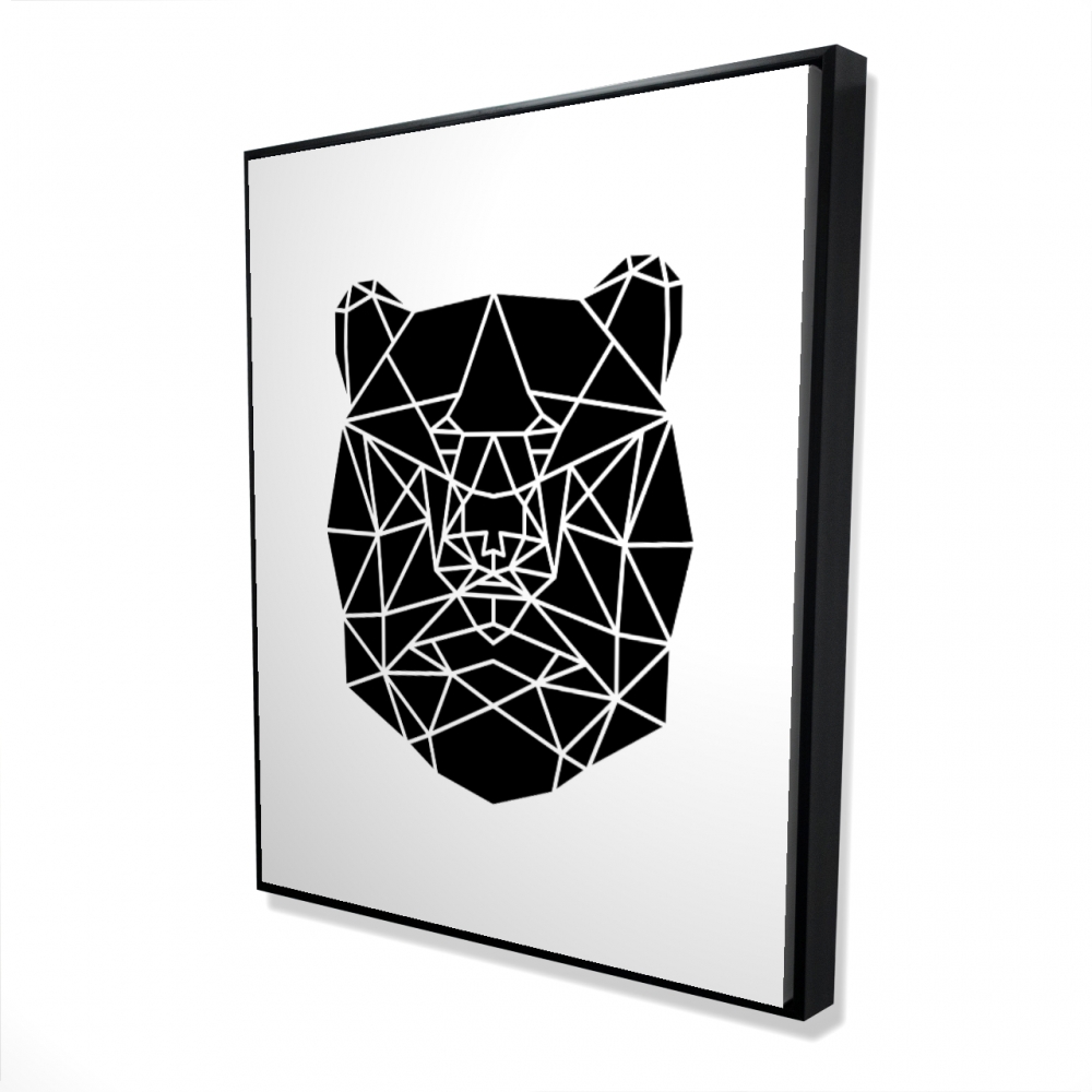 2081-6048-AN194 48 x 60 in. Geometric Bear Head - Framed Canvas for Home Decor
