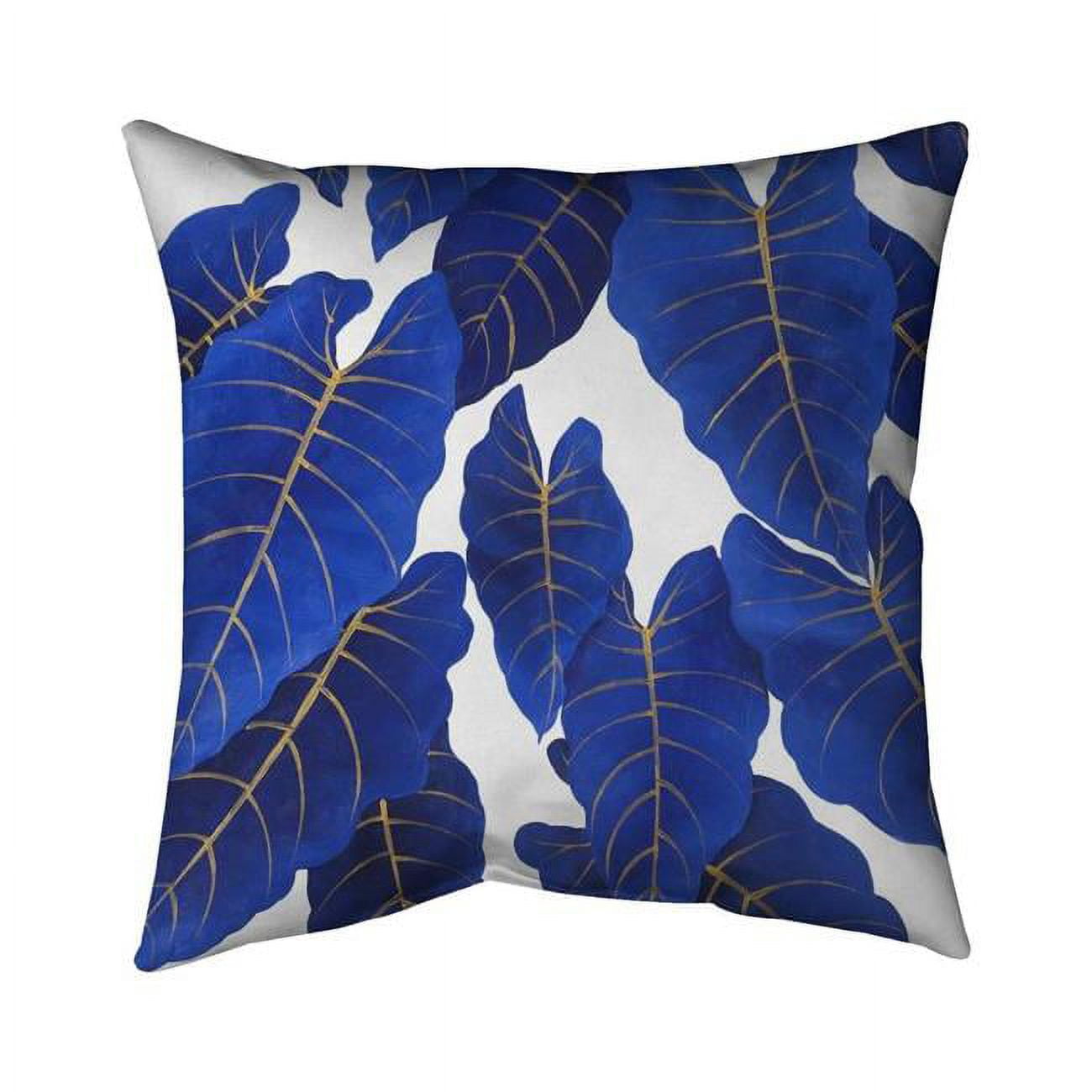 20 x 20 in. Tropical Abstract Blue Leaves-Double Sided Print Indoor Pillow