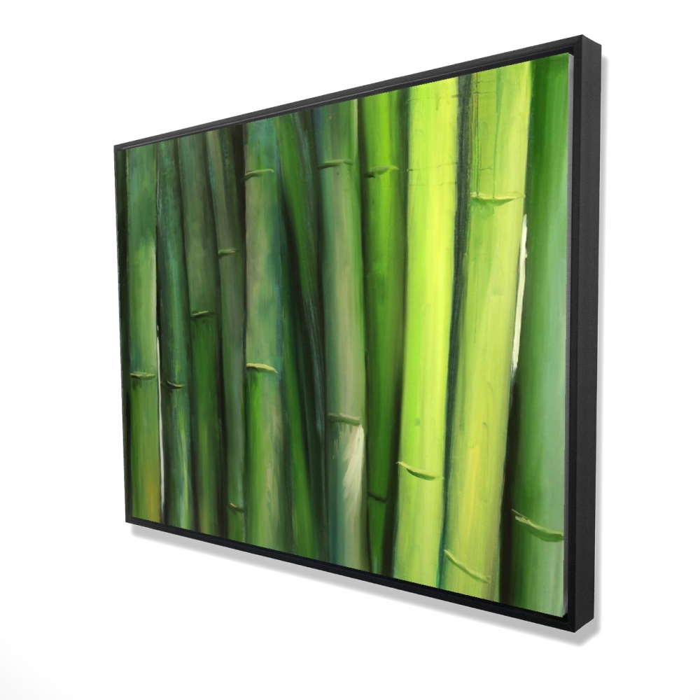 2081-3648-LA97 36 x 48 in. Green Bamboo - Floral Botanical Framed Canvas for Home Decor