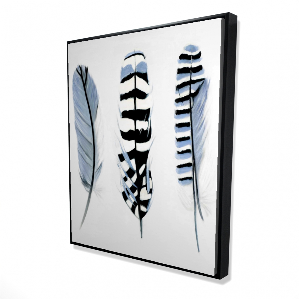 2081-6048-AN242 48 x 60 in. Delicate Feathers - Bohemian Framed Canvas for Home Decor