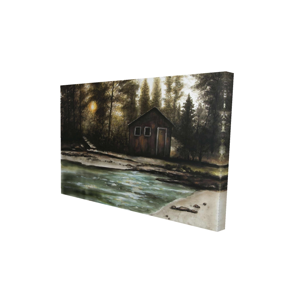 2080-2436-LA189 24 x 36 in. Cabin in the Forest - Rustic Canvas Man Cave Home Decor