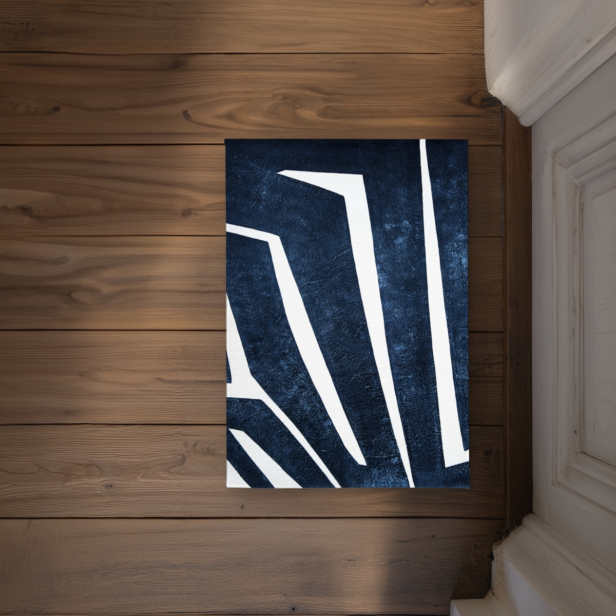 CODM1724HKHU6A 17 x 24 in. Blue Labyrinth - Abstract Classic Blue Door Mat for Home Decor