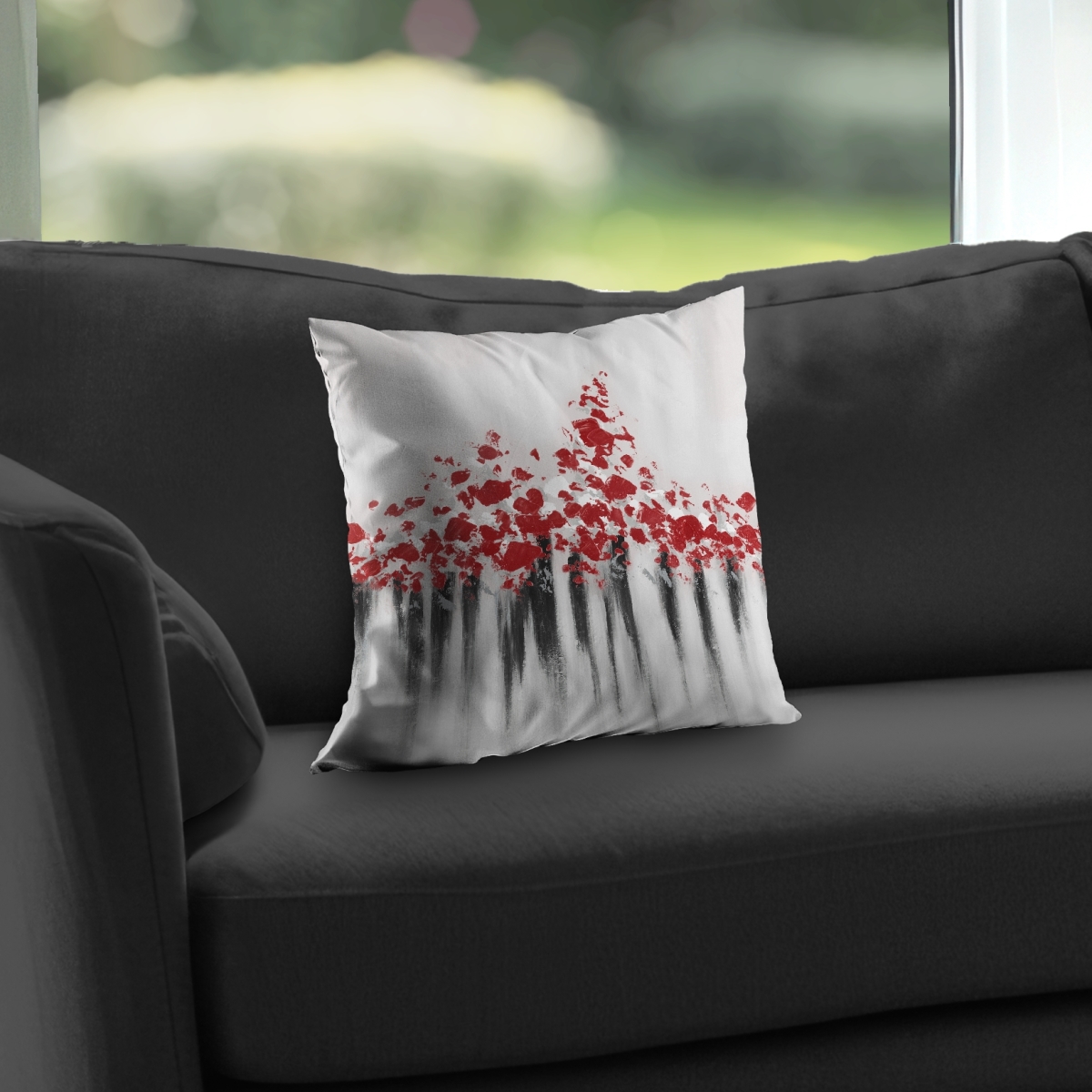 C1PC14145TLV17 14 x 14 in. Falling Red Dot - Poly Twill Throw for Living Room Decor