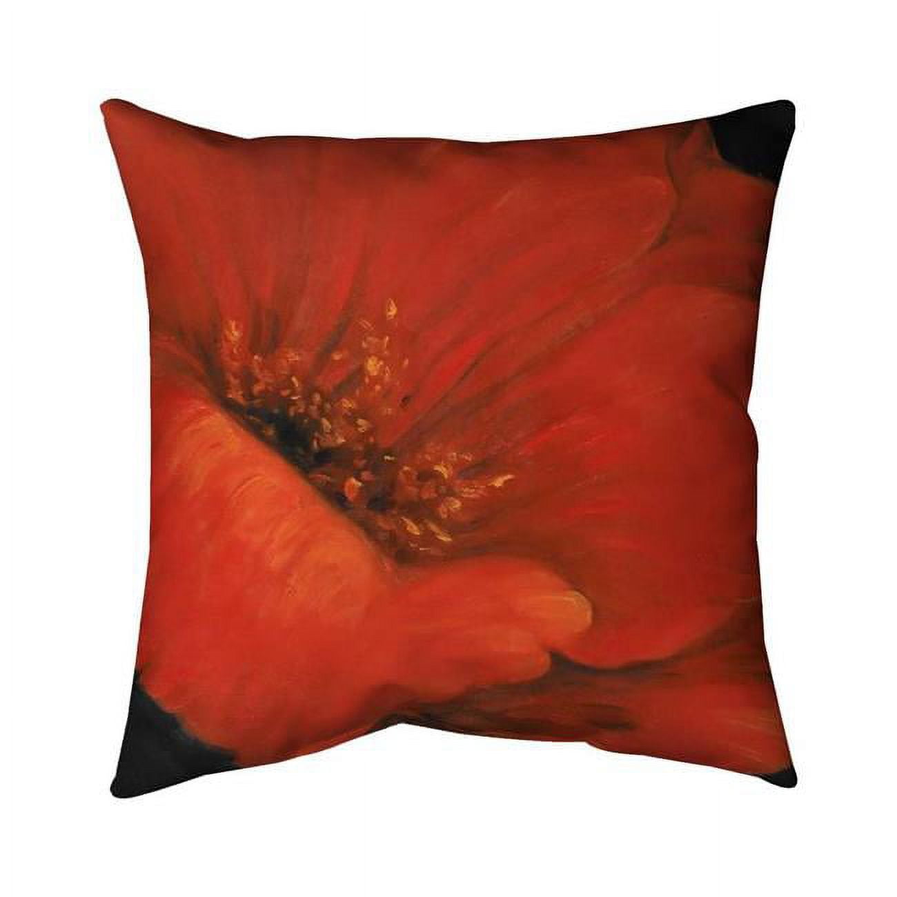 20 x 20 in. Red Flower-Double Sided Print Indoor Pillow