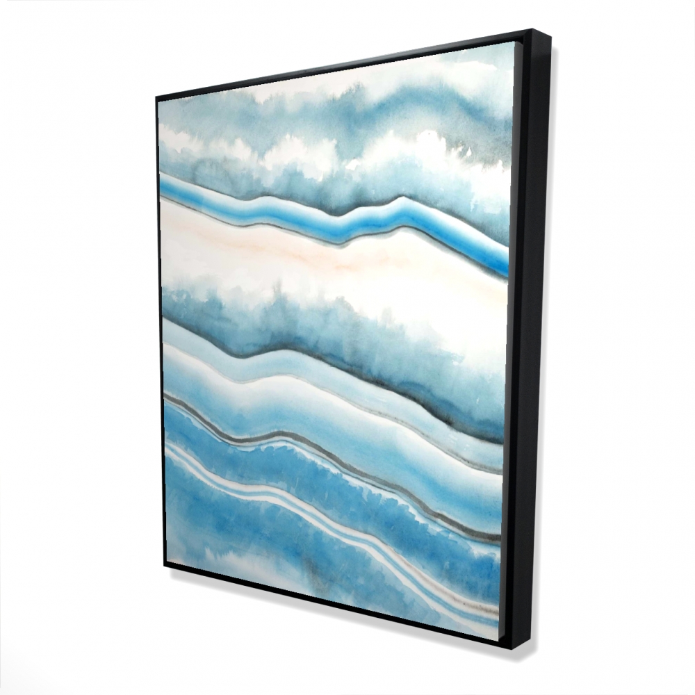 2081-6048-AB40 48 x 60 in. Textured Geode - Blue Illustrative Framed Canvas for Home Decor