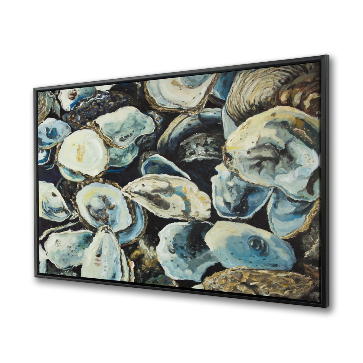 C1FC3648EAHWS1 36 x 48 in. Oyster Shells - Marine Food Canvas Art for Home Decor