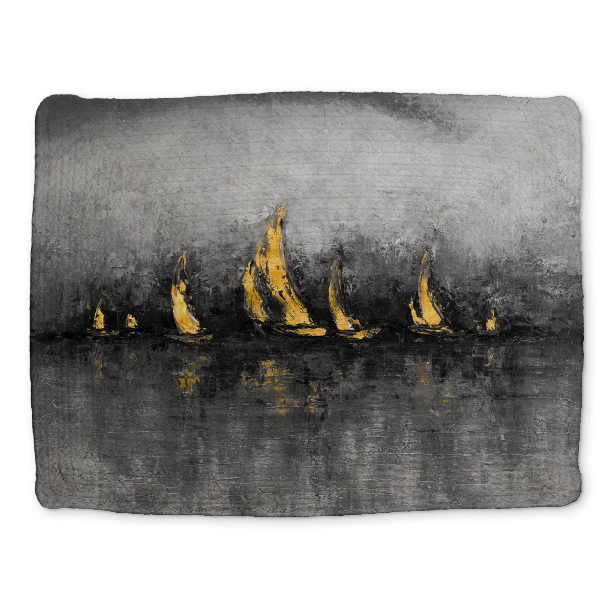 Picture of Begin Home Decor CBPM1418ZS71VZ 14 x 18 in. Gold Sailboats Braided Placemat - Modern Boat Home Decor