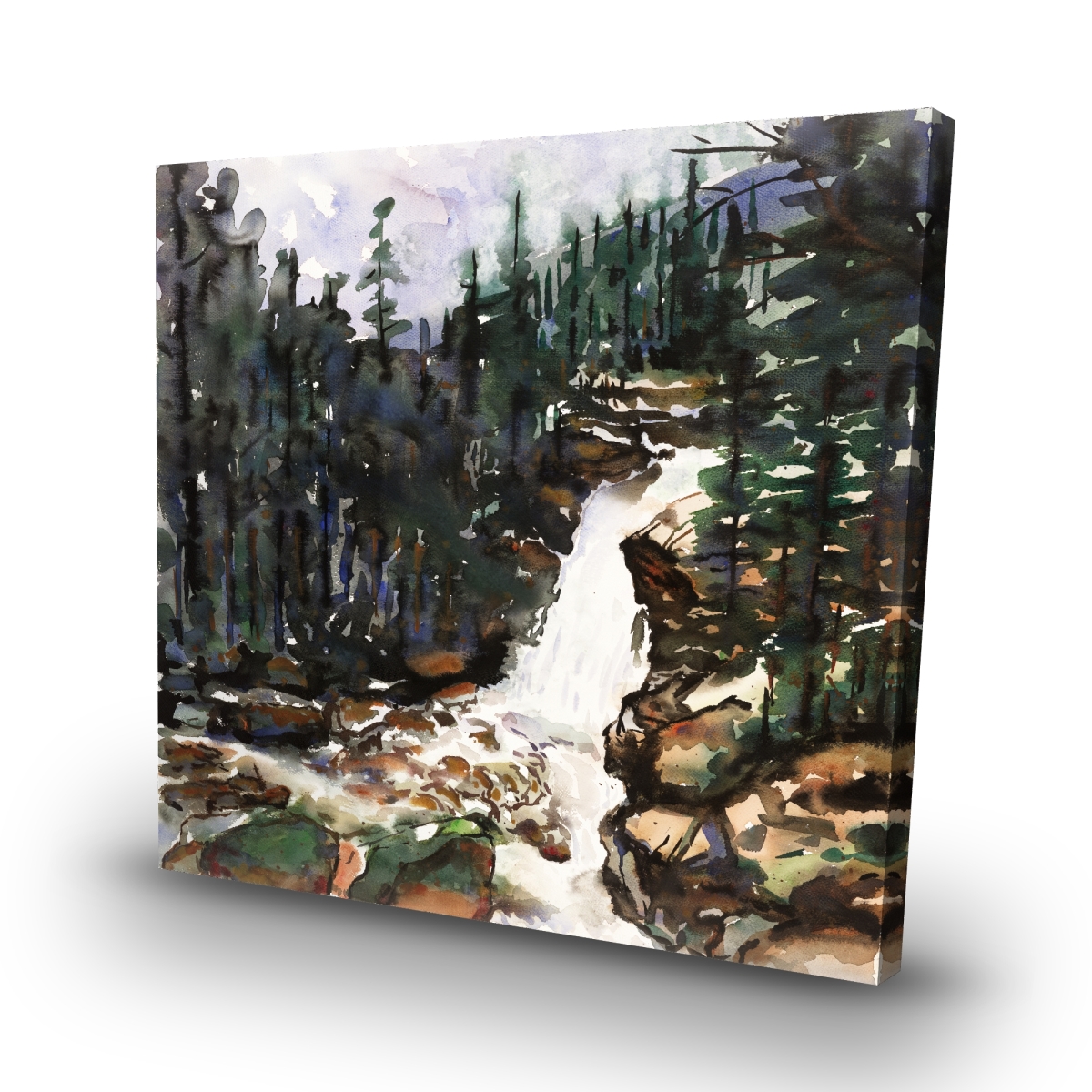 C1RC3232W6M7KU 32 x 32 in. Falls of Alberta - Rustic Canvas Tree Home Decor Art