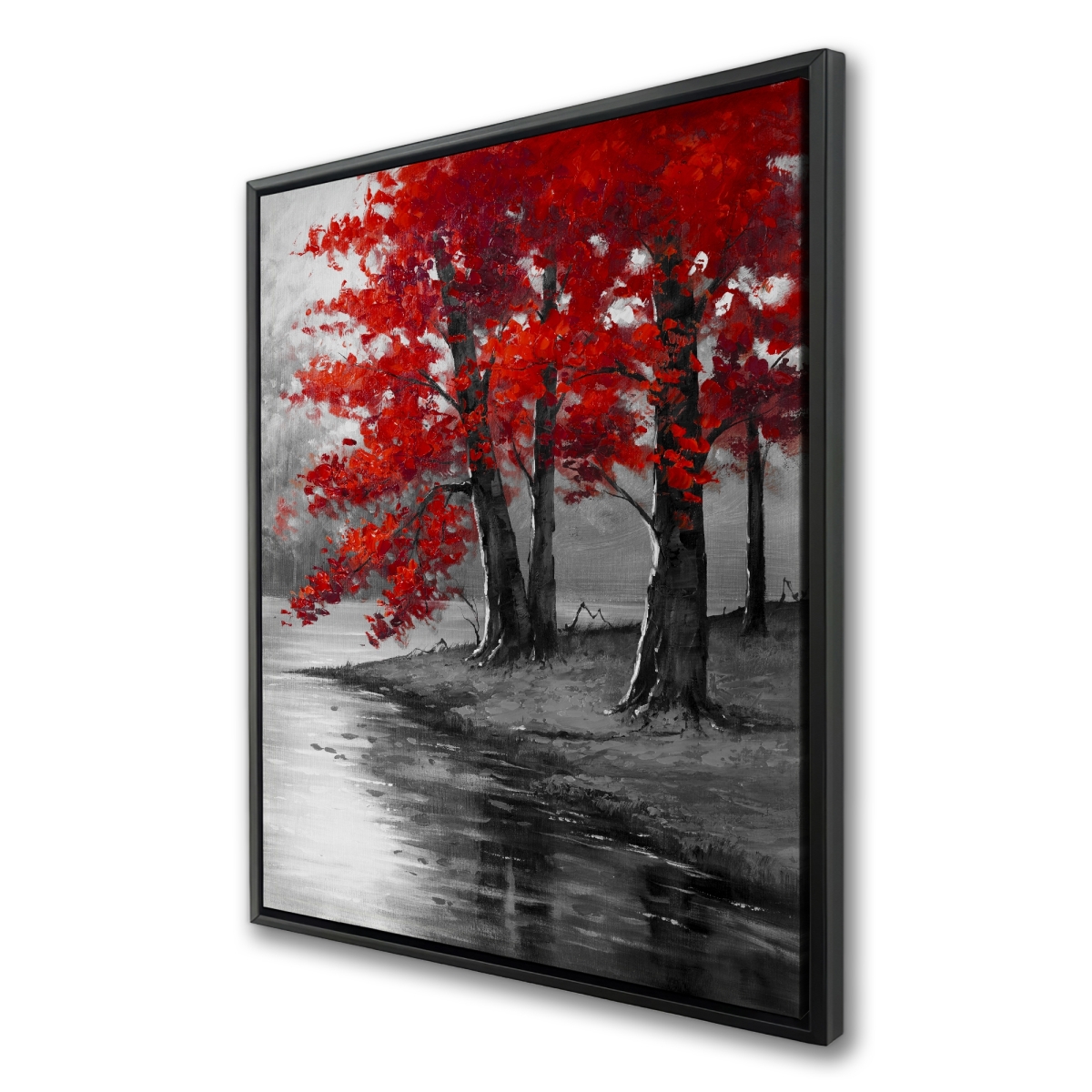 C1FC364859ZIV5 36 x 48 in. Peaceful View - Red Landscapes Framed Canvas for Home Decor