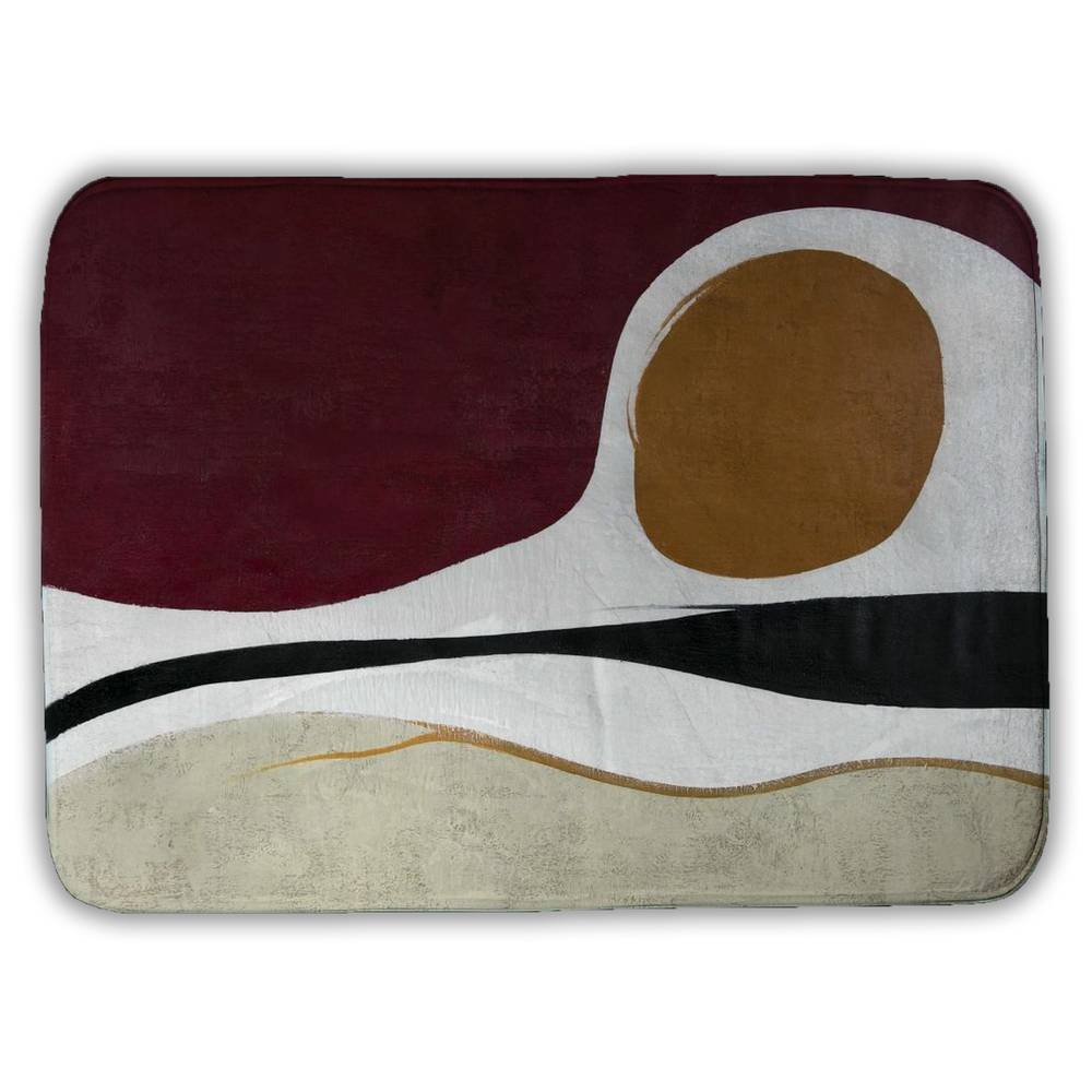 5930-2417-AB117 17 x 24 in. Multiform Abstract Shapes Retro Bath Mat - Home Decor Essential