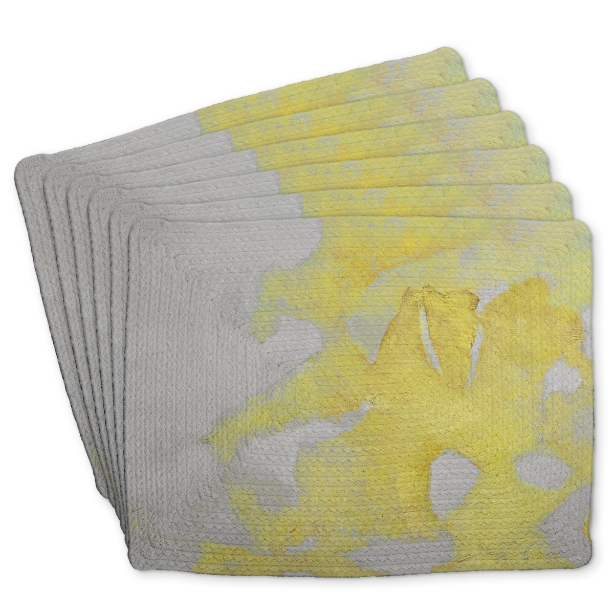 Picture of Begin Home Decor C6BP1418KIRGLS 14 x 18 in. Gold Erosion Braided Polyester Placemat - Home Decor Accent - Set of 6