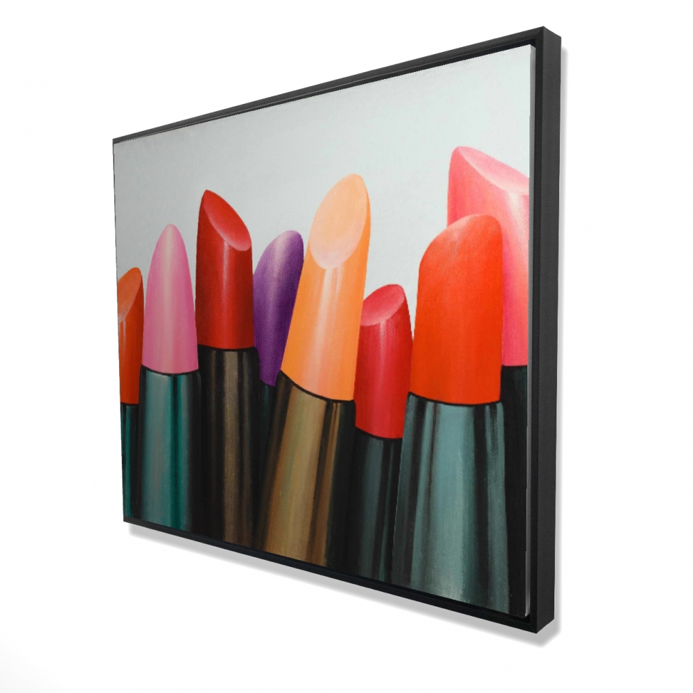 2081-4860-MI53 48 x 60 in. Lipstick Collection - Beauty Romantic Framed Canvas Decor