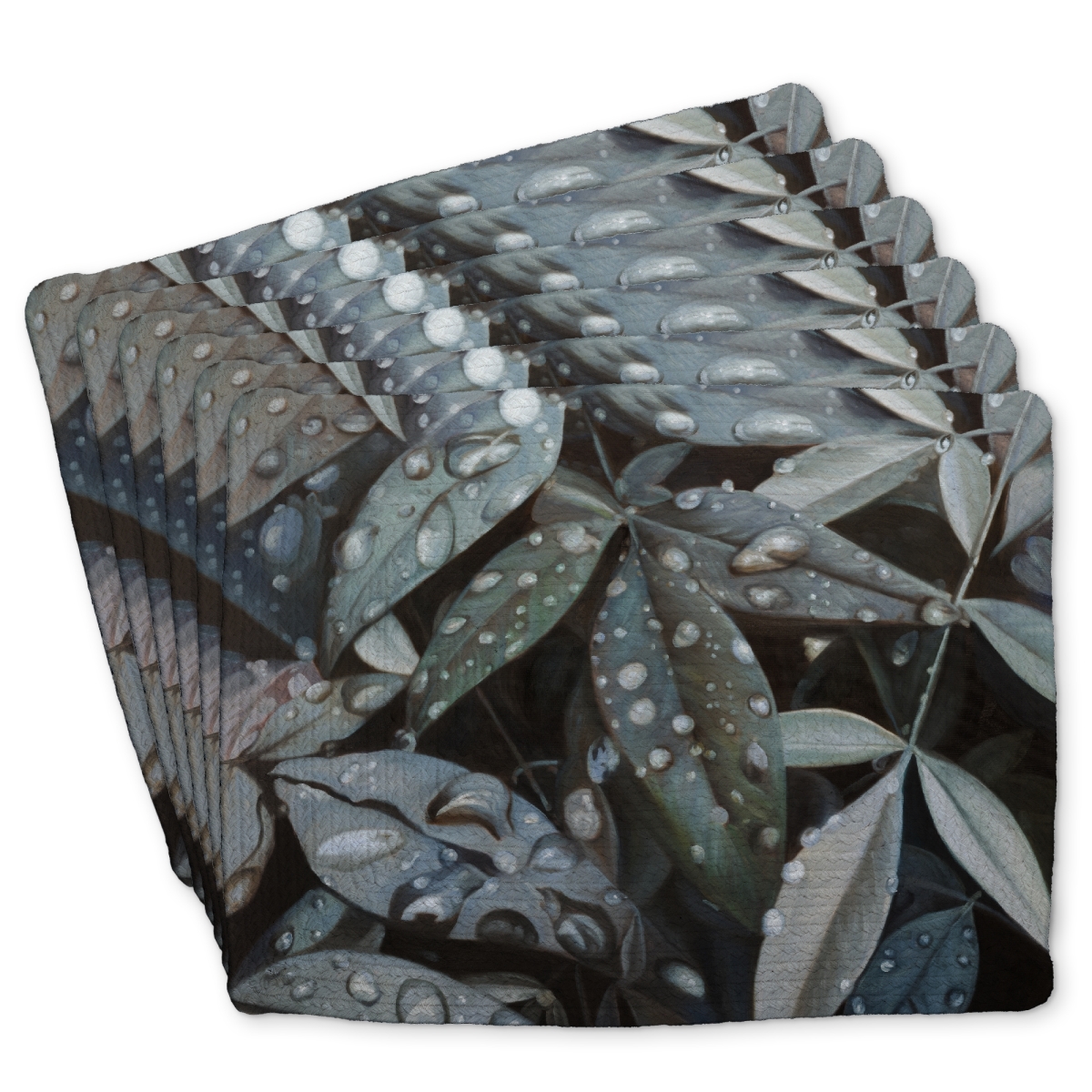 Picture of Begin Home Decor C6BP1418MQAPLE 14 x 18 in. Leaves After Rain Braided Polyester Placemats - Home Decor - Set of 6
