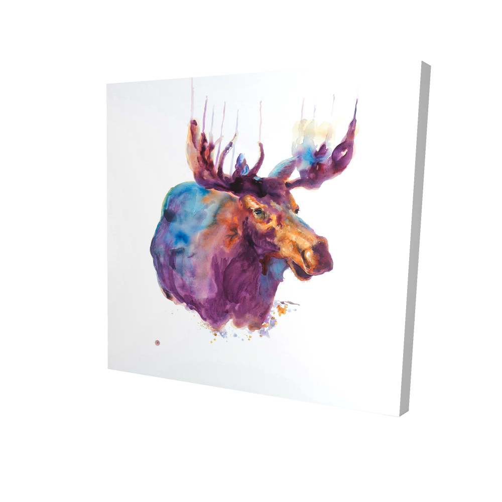2080-3636-AN254 36 x 36 in. Abstract Moose - Rustic Wildlife Canvas for Home Decor